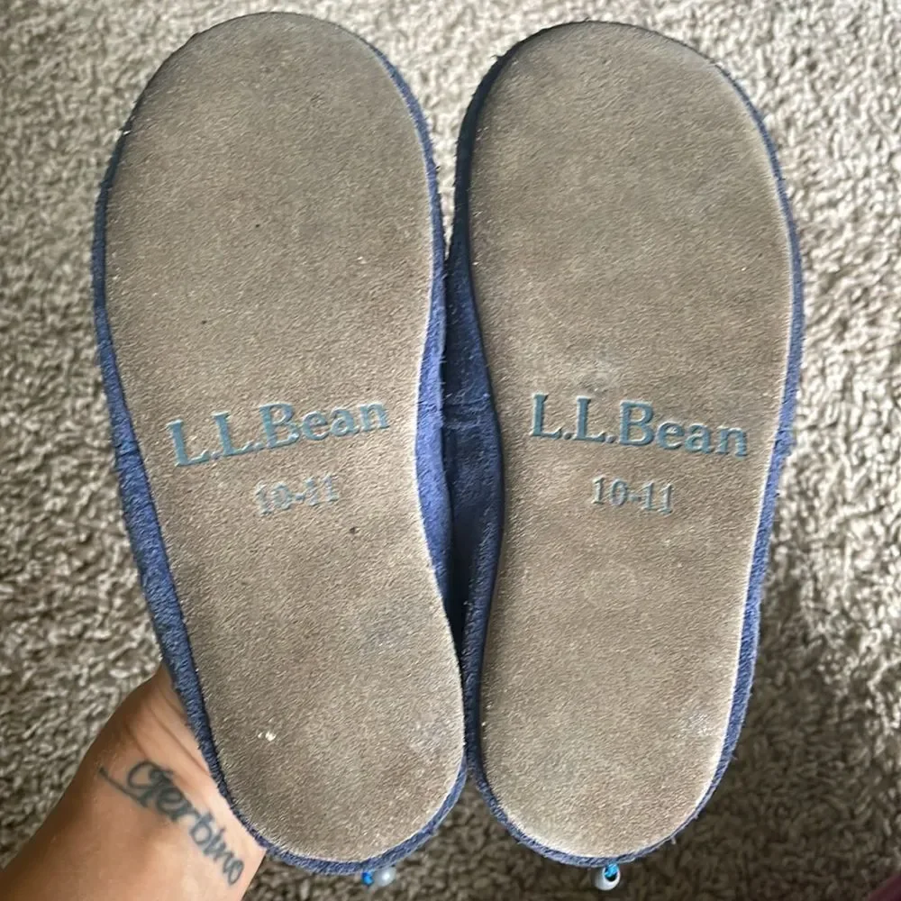 LL Bean Kids Sweater Fleece Slippers